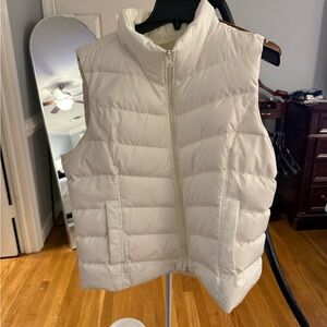 Lands' End Women's Cream Puffer Vest